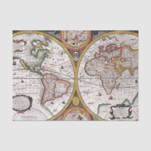 Papel De Seda Mapa do Velho Mundo