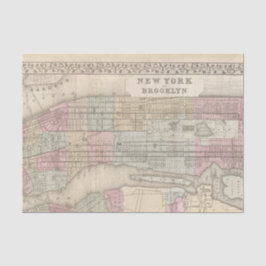 Papel De Seda Mapa do Vintage Brooklyn