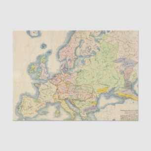 Papel De Seda Mapa etnográfico de Europa