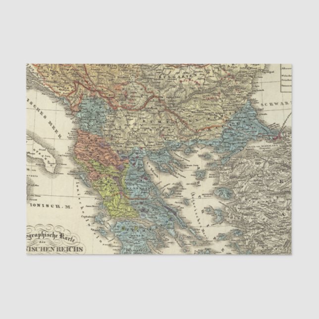 Papel De Seda Mapa etnográfico do império otomano (Frente )