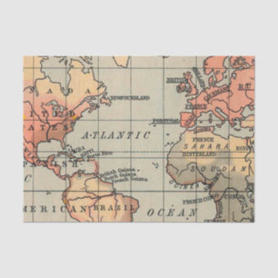 Papel De Seda Mapa Mundial da Geografia