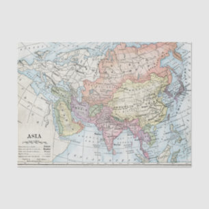 Papel De Seda Mapa político da Ásia (1916)