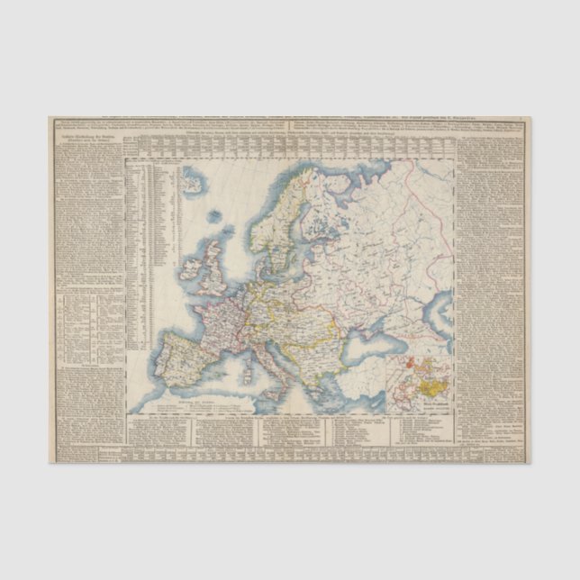 Papel De Seda Mapa político militar de Europa (Frente )