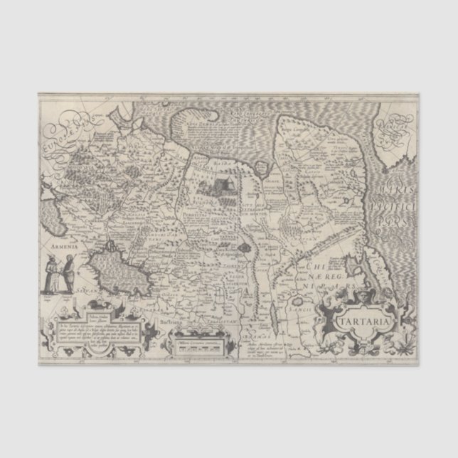 Papel De Seda Mapa Tartário da Vintage (Frente )