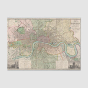 Papel De Seda Mapa Vintage de Londres