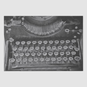 Papel De Seda Máquina de Estilos Vintage, em Preto e Branco