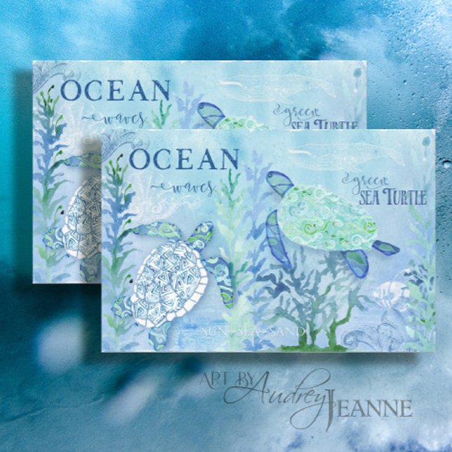 Papel De Seda Mar Tartaruga Praia Oceano Areia Azul Decoupage (Criador carregado)