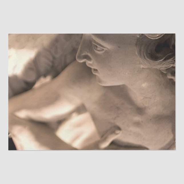 Papel De Seda Marble Angel Sculture Art Impressão (Frente )