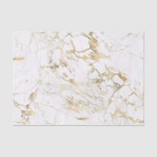 Papel De Seda Marble branco e Dourado