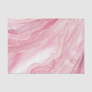 Papel De Seda Marble Pink e Glitter Dourado 