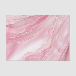 Papel De Seda Marble Pink e Glitter Dourado 