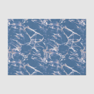 Papel De Seda Marble Silver Azul