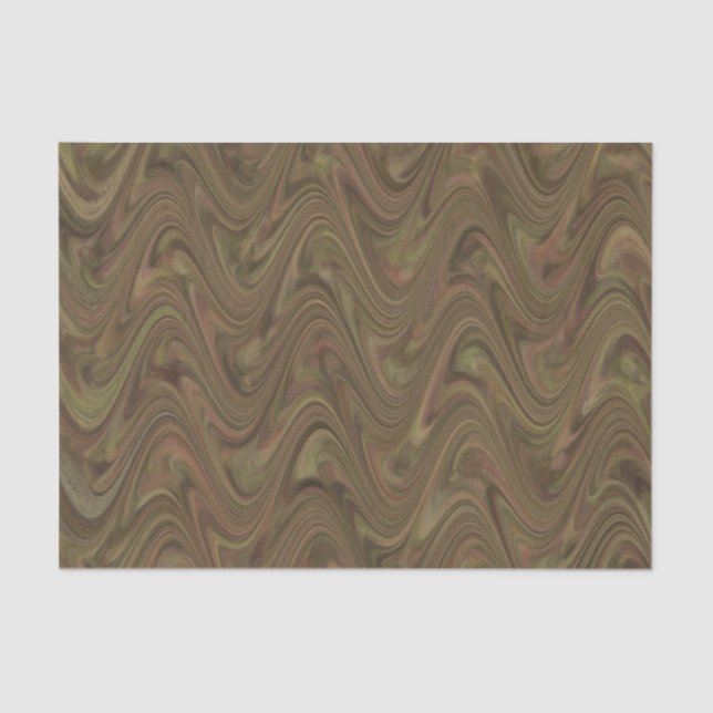 Papel De Seda Marbling Brown Green Pattern (Frente )