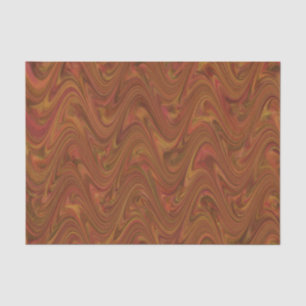Papel De Seda Marbling Brown Orange Green Pattern