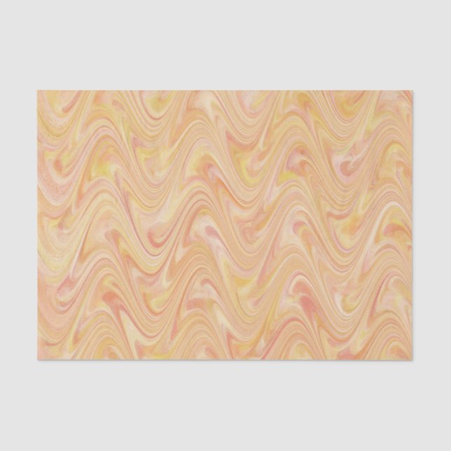 Papel De Seda Marbling Orange Yellow Pattern (Frente )