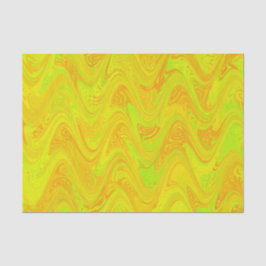 Papel De Seda Marbling Yellow Green Orange Patterno