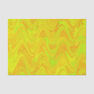 Papel De Seda Marbling Yellow Green Orange Patterno