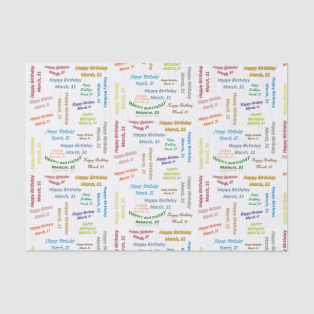 Papel De Seda Março, 31 Aniversário (Frente )