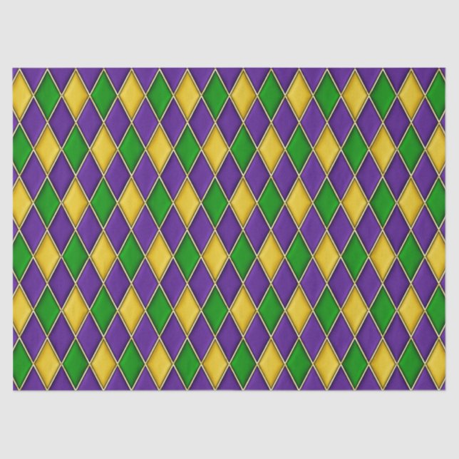 Papel De Seda Mardi Gras Diamantes Harlequin Impressão Patterno (Frente )