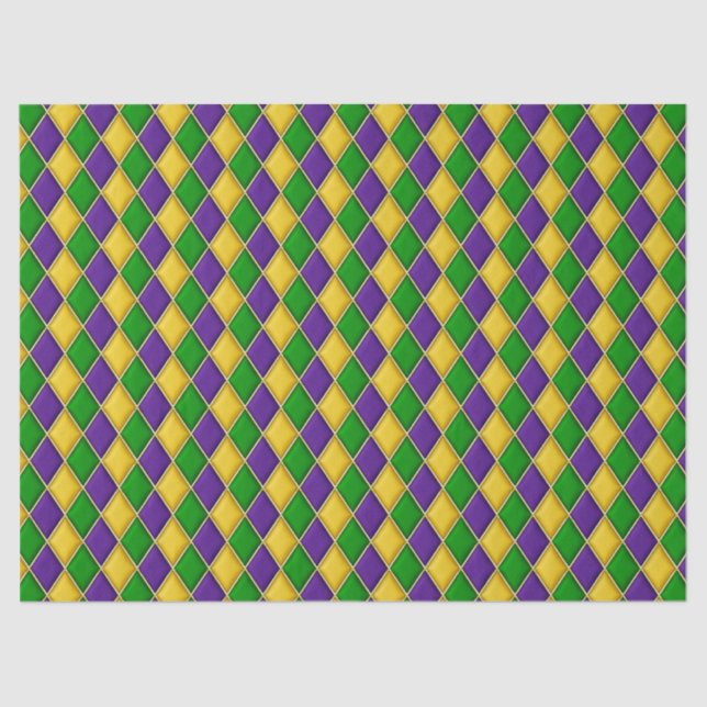 Papel De Seda Mardi Gras Diamantes Harlequin Impressão Patterno (Frente )