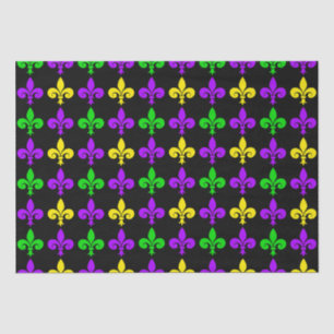 Papel De Seda Mardi Gras Fleur de Lis Pattern