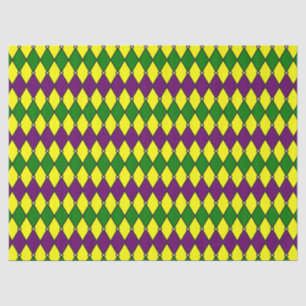 Papel De Seda Mardi Gras Harlequin Jester Pattern