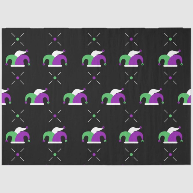 Papel De Seda Mardi Gras Jester Hat Tissue Paper (Frente )