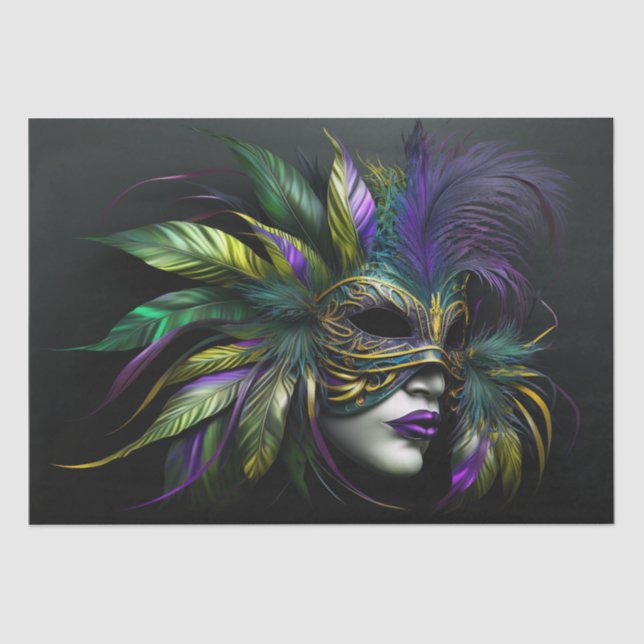 Papel De Seda Mardi Gras Mask (Frente )