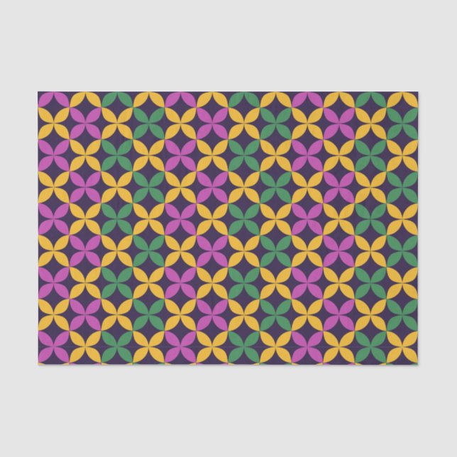 Papel De Seda Mardi Gras Sete Círculos (Frente )