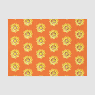 Papel De Seda Margarida Africana/Gazânia, Laranja e Amarelo