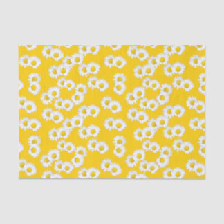 Papel De Seda Margarida branca no fundo amarelo