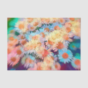 Papel De Seda Margarida Hippie Boho Impressão Floral Colorida