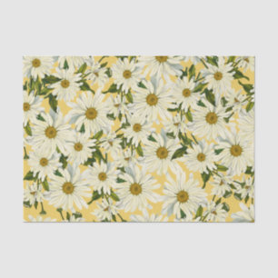 Papel De Seda Margaridas Brancas Flor de Margarida Amarela Brilh