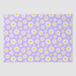 Papel De Seda Margaridas Brancas Lindas de Primavera no Roxo