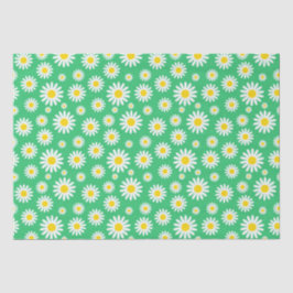 Papel De Seda Margaridas Brancas Lindas de Verão no Verde