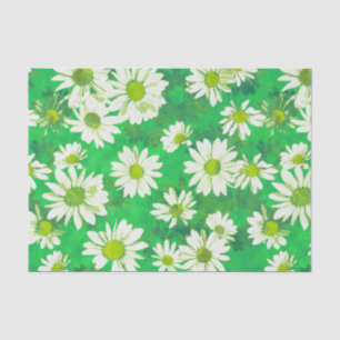 Papel De Seda Margaridas do primavera no verde