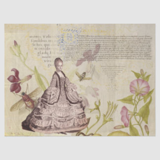 Papel De Seda Marie Antoinette com abelhas e Flores