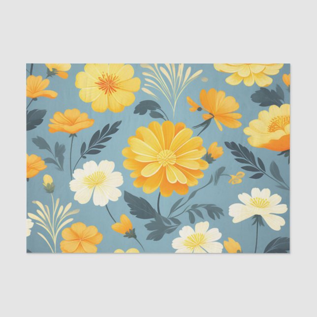 Papel De Seda Marigold Floral Pattern (Frente )