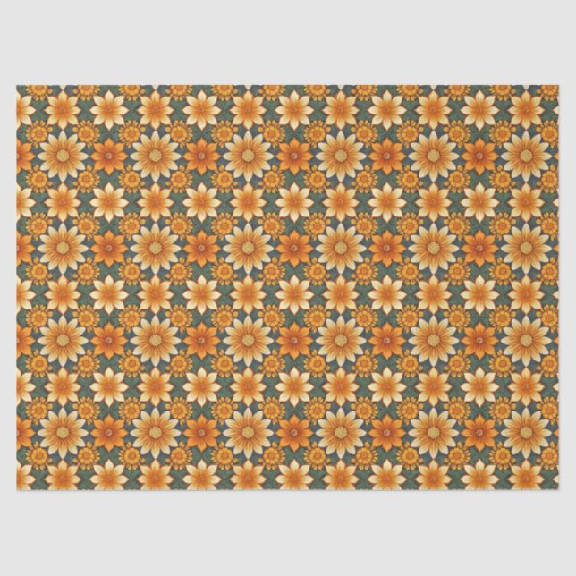Papel De Seda Marigold Flower Patterno (Frente )