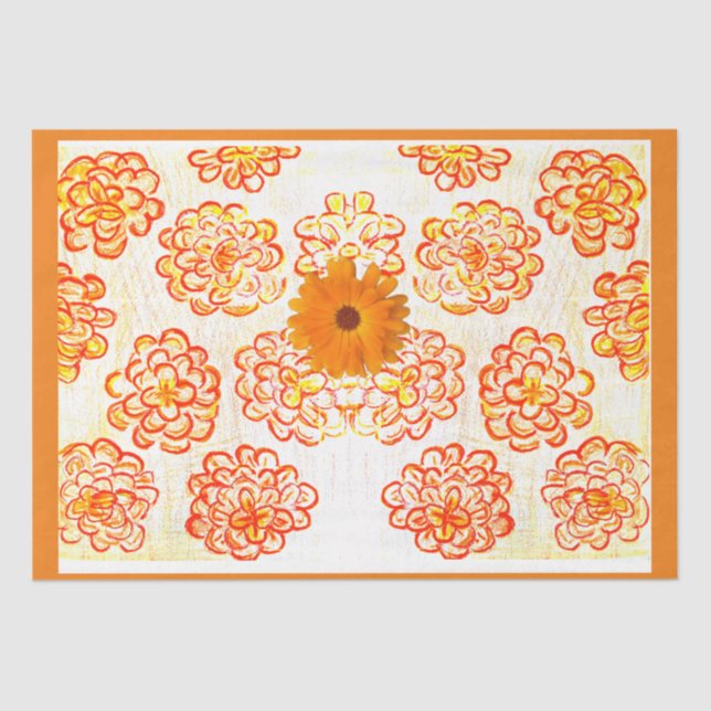 Papel De Seda Marigolds Amarelos (Frente )