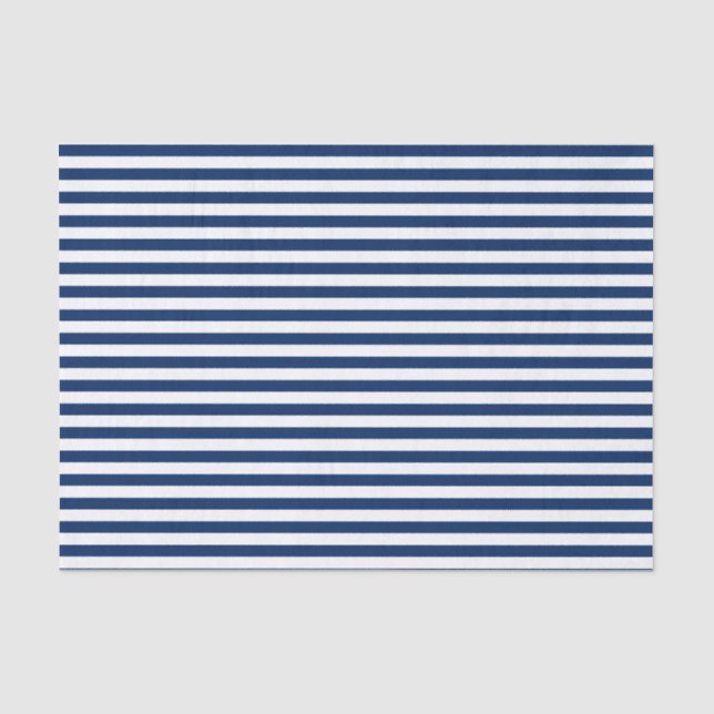 Papel De Seda Marinho Azul e Bandas Brancas (Frente )