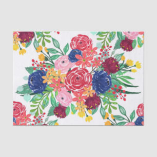 Papel De Seda Marinho Azul e Vermelho aquarela, bolhas