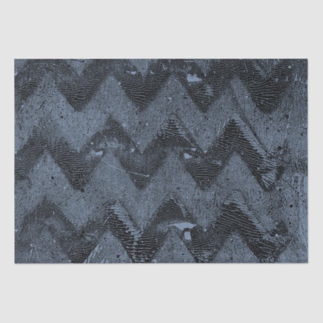 Papel De Seda Marinho Azul Grunge Chevron (Frente )