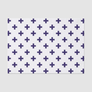 Papel De Seda Marinho azul polka cruza em branco
