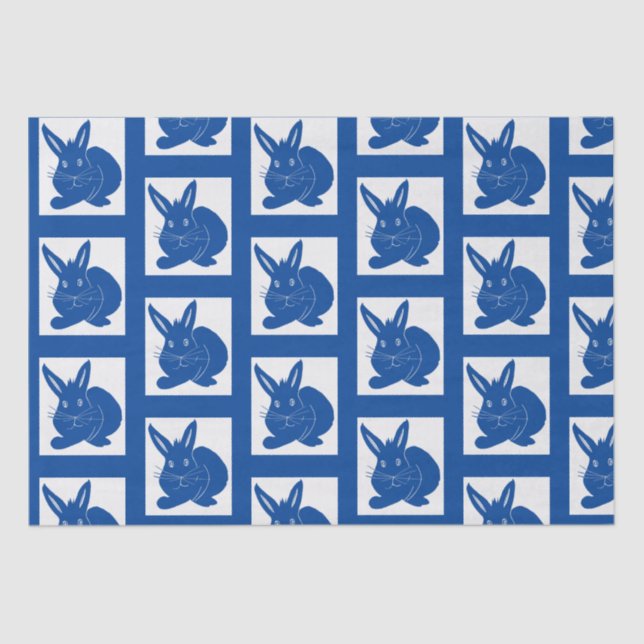 Papel De Seda Marinho Blue Bunnies (Frente )