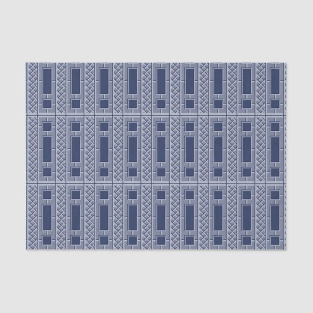 Papel De Seda Marinho Chinoiserie Bamboo Patterno (Frente )