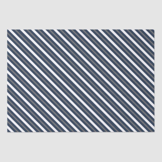 Papel De Seda Marinho Clássico Elegante Natal Azul (Frente )