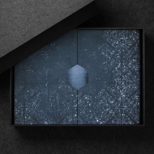 Papel De Seda Marinho Glimmery Grunge | Damasco Azul Espelho (Criador carregado)