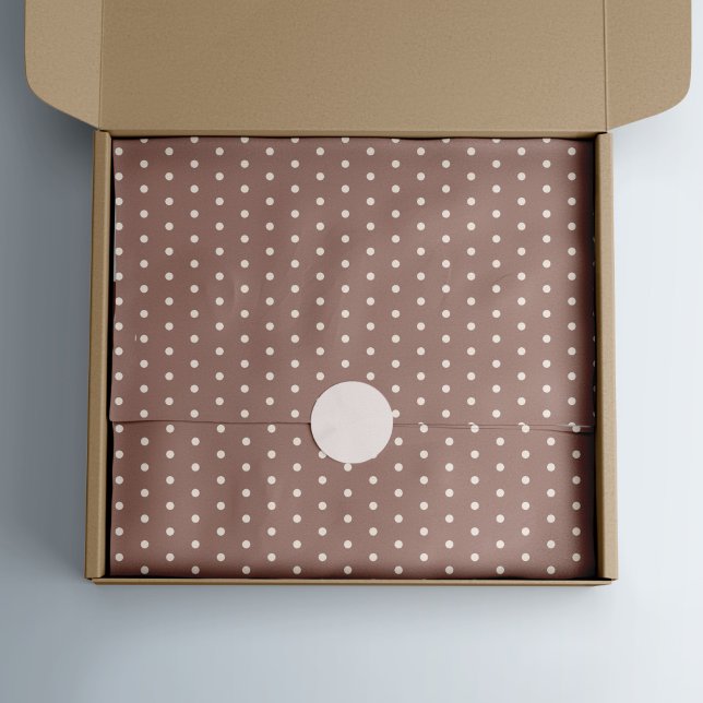 Papel De Seda Marinho & Mocha | 50 e Festa de aniversário fabulo (Mocha and pink spotted tissue paper)