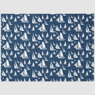Papel De Seda Marinho Náutico de Barcos de Navegação Azul